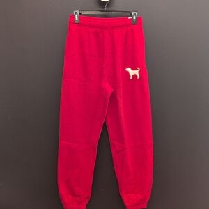 Victoria Secret Pink High Rise Sweatpants Small Bright Vermilion